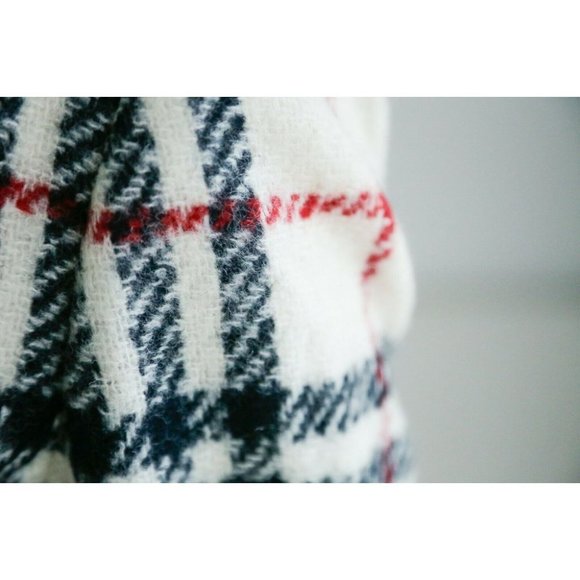 Vintage Louben Cream Black Plaid Lightweight Classic 2 Button bBlazer Coat SZ 6 - Picture 7 of 10